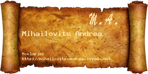 Mihailovits Andrea névjegykártya