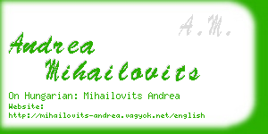 andrea mihailovits business card